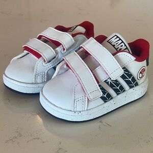 Adidas Kids White and Black Spiderman Marvel Shoes